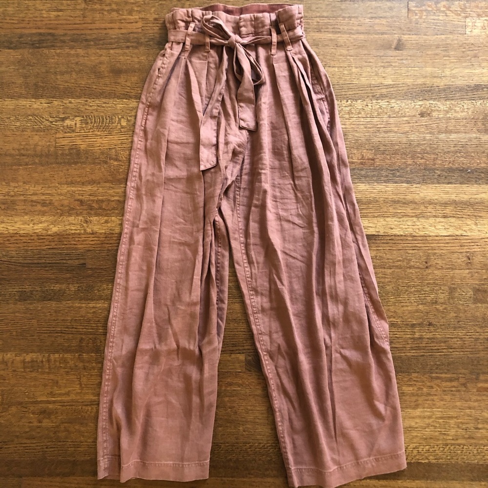 Free People Wide Leg Linen Pants